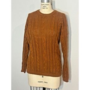 Vintage Casual Corner Cable Knit Medium Sweater - Caramel brown rust color